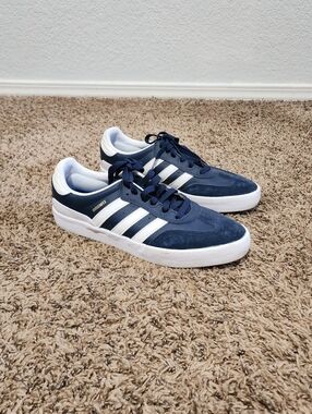 Adidas Busenitz Men's Suede Navy Blue Skateboard Casual Shoes Sneakers 10